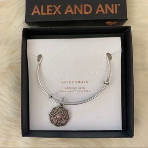 NWT Alex and Ani ‘Bridesmaid’ Charm Bangle Silver